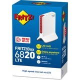 AVM FRITZ!Box 6820 LTE v3 International router Wit/rood, 4G (LTE), 3G/3G+ (UMTS/HSPA+), Mesh Wi-Fi