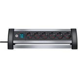 Brennenstuhl Alu-Office-Line extension 1394000416 stekkerdoos Zwart/zilver, voor 6 stekkers, 3m