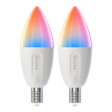 Govee Slimme, dimbare E14 ledlampen (2-pack) 2.4GHz Wi-Fi + Bluetooth