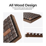 Keychron K3 Max-H1W All-Wood Special Edition RGB mechanisch toetsenbord Houtkleur, US lay-out (QWERTY), Keychron Milk POM Red, 75%, RGB leds, 75%, Double-shot PBT, hot swap, 2.4GHz | Bluetooth 5.1 | USB-C