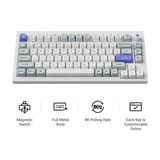 Keychron Q1 HE 8K Magnetic Switch Keyboard, toetsenbord Wit, US lay-out, Keychron Ultra-Fast Lime, 75%, RGB, Hot swap, 8K
