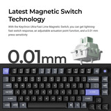 Keychron Q1 HE 8K Magnetic Switch Keyboard, toetsenbord Wit, US lay-out, Keychron Ultra-Fast Lime, 75%, RGB, Hot swap, 8K