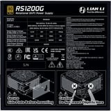 Lian Li Rotational Shift 1200G + Hub modulaire 1200 watt voeding  Zwart, 1x 12V-2x6, 4x PCIe, 4x USB-header hub