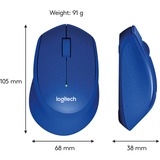Logitech M330 SILENT PLUS muis Blauw, 1000 dpi