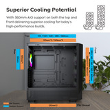 Montech X5 midi tower behuizing Zwart | 2x USB-A | 1x USB-C | Tempered Glass