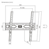 goobay TV Wall Mount TILT 32 - 75 inch (81 - 191 cm), max. 45 kg wandmontage  Zwart