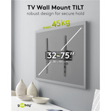 goobay TV Wall Mount TILT 32 - 75 inch (81 - 191 cm), max. 45 kg wandmontage  Zwart