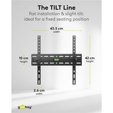 goobay TV Wall Mount TILT 32 - 75 inch (81 - 191 cm), max. 45 kg wandmontage  Zwart