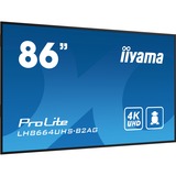 iiyama ProLite LH8664UHS-B2AG 86" 4K Ultra HD Public Display Zwart (mat), HDMI, USB, WiFi, Audio, Android  