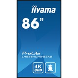 iiyama ProLite LH8664UHS-B2AG 86" 4K Ultra HD Public Display Zwart (mat), HDMI, USB, WiFi, Audio, Android  