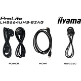 iiyama ProLite LH8664UHS-B2AG 86" 4K Ultra HD Public Display Zwart (mat), HDMI, USB, WiFi, Audio, Android  