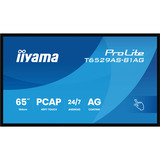 iiyama ProLite T6529AS-B1AG 64.5" 4K Ultra HD Public Display Zwart, Touch, HDMI, USB-C, Audio, LAN, WiFi 5, Android 14