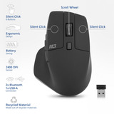 ACT Connectivity Draadloze multi-connect muis Zwart, 2.4 GHz / Bluetooth