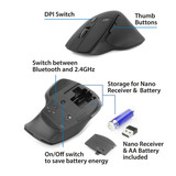 ACT Connectivity Draadloze multi-connect muis Zwart, 2.4 GHz / Bluetooth