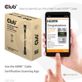Club 3D Ultra High Speed HDMI 2.1 gecertificeerde kabel male-male Zwart, 7,5 meter, 4K 240Hz, 8K 60Hz, 48Gbps
