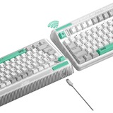Iqunix OG80 Wormhole Wireless Mechanical Keyboard Grijs, US lay-out (QWERTY), Cherry MX Red, 80% (TKL)	, RGB leds, Hot-swappable, PBT, 2.4GHz | Bluetooth 5.1 | USB-C