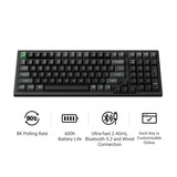 Keychron K4 Ultra 8K Wireless Custom Mechanical Keyboard Zwart, US lay-out (QWERTY), Keychron Apex Brown, 96%, RGB leds, OSA Double-shot PBT, USB-C | 2.4 GHz | Bluetooth 5.2