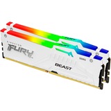 Kingston FURY 64 GB DDR5-6000 (2x 32 GB) Kit werkgeheugen Wit, KF560C30BWEAK2-64, Beast RGB, XMP, EXPO