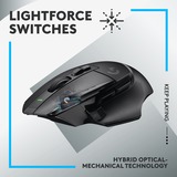 Logitech G502 X LIGHTSPEED Wireless gaming muis Zwart, 100 - 25.600 dpi, RGB leds