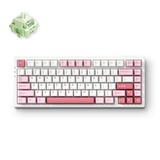 MCHOSE G75 Pro White Pink Matcha Latte V2 Tri-mode Gasket Structure Gaming Mechanical, gaming toetsenbord Wit/pink (roze), US lay-out, Huano Matcha Latte V2, 75%, RGB, Hot swap, Double-Shot PBT, draadloos / Bluetooth / USB-C