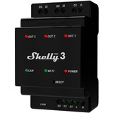 Shelly Pro 3 relais Zwart, 3-kanaals, Wifi, LAN, Bluetooth