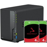 Synology DiskStation DS223 incl. 2x Seagate IronWolf 4 TB harde schijf nas Zwart