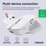 Trust Ozaa+ Draadloze Muis Zijscrollwiel Oplaadbaar  Wit, 800-3200 Dpi, 2.4GHz, 2x Bluetooth