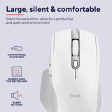 Trust Ozaa+ Draadloze Muis Zijscrollwiel Oplaadbaar  Wit, 800-3200 Dpi, 2.4GHz, 2x Bluetooth