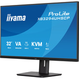 iiyama ProLite XB3294UHSCP-B1 31.5" 4K Ultra HD monitor Zwart, 1x DisplayPort, 2x HDMI, 3x USB-C, 2x USB-A