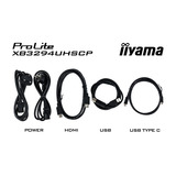 iiyama ProLite XB3294UHSCP-B1 31.5" 4K Ultra HD monitor Zwart, 1x DisplayPort, 2x HDMI, 3x USB-C, 2x USB-A