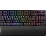 ASUS ROG Strix Scope II 96 Wireless RGB mechanisch gaming toetsenbord Zwart, US lay-out (QWERTY), ROG NX Snow, 96%, RGB leds, 96%, Hot-swappable, PBT Double-shot, Bluetooth / 2.4GHz / USB 2.0