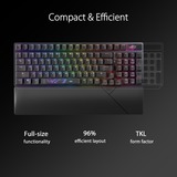 ASUS ROG Strix Scope II 96 Wireless RGB mechanisch gaming toetsenbord Zwart, US lay-out (QWERTY), ROG NX Snow, 96%, RGB leds, 96%, Hot-swappable, PBT Double-shot, Bluetooth / 2.4GHz / USB 2.0