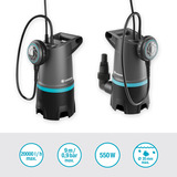 GARDENA 2-in-1 vuilwater dompelpomp 20000 BASIC dompel- en drukpompen Grijs/zwart, 550 Watt, 20.000 l/u, met vlotterschakelaar