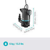 GARDENA 2-in-1 vuilwater dompelpomp 20000 BASIC dompel- en drukpompen Grijs/zwart, 550 Watt, 20.000 l/u, met vlotterschakelaar