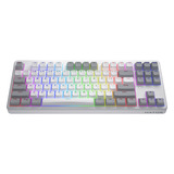 Hator Rockfall 3 TKL Wireless, gaming toetsenbord Wit, US lay-out, HATOR Aurum Orange, RGB, PBT keycaps, Hotswap, 2.4 GHz / Bluetooth / USB-C