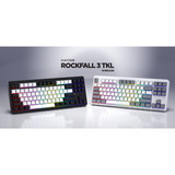 Hator Rockfall 3 TKL Wireless, gaming toetsenbord Wit, US lay-out, HATOR Aurum Orange, RGB, PBT keycaps, Hotswap, 2.4 GHz / Bluetooth / USB-C