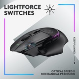 Logitech G502 X PLUS LIGHTSPEED Draadloze RGB Gamingmuis Zwart, 100-25.600 dpi