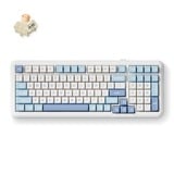 MCHOSE K99 Sky Blue Icy Creamsicle Wireless Gasket Mount Mechanical RGB toetsenbord Wit, US lay-out (QWERTY), Kailh Box Icy Creamsicle, RGB, Hot swap, Double-Shot PBT, draadloos | Bluetooth | USB-C
