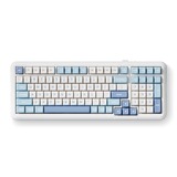 MCHOSE K99 Sky Blue Icy Creamsicle Wireless Gasket Mount Mechanical RGB toetsenbord Wit, US lay-out (QWERTY), Kailh Box Icy Creamsicle, RGB, Hot swap, Double-Shot PBT, draadloos | Bluetooth | USB-C