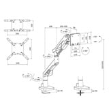 Neomounts DS70-256RD1 ACE gaming monitorarm Paars/zwart, Gasveer, Topfix, 180°-stop