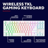Trust GXT 831W Thado Draadloos TKL RGB gaming toetsenbord Wit, US lay-out (QWERTY), 80% (TKL), 2,4GHz