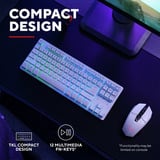 Trust GXT 831W Thado Draadloos TKL RGB gaming toetsenbord Wit, US lay-out (QWERTY), 80% (TKL), 2,4GHz