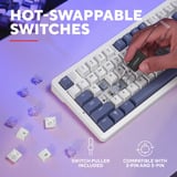 Trust GXT 872 Xyra Mechanisch TKL-gamingtoetsenbord, gaming toetsenbord Wit, US lay-out, Leobog Seiya, 80% (TKL), RGB, hot swap