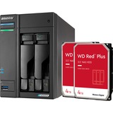 Asustor Lockerstor 2 incl. 2x WD Red Plus 4 TB harde schijf nas Zwart, 2x LAN, HDMI, USB