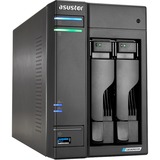 Asustor Lockerstor 2 incl. 2x WD Red Plus 4 TB harde schijf nas Zwart, 2x LAN, HDMI, USB