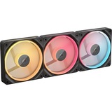 Corsair iCUE LINK LX120-R RGB Reverse Starterskit case fans Zwart, 3 stuks, 120 x 120 x 25 mm, PWM