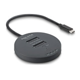 DeLOCK USB-C M.2 dockingstation voor 2x M.2 NVMe PCIe SSD Zwart, met kloonfunctie