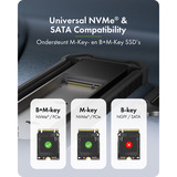 ICY BOX IB-1827MCP-C31 externe behuizing Zwart, USB-C 3.2 (10 Gbit/s)