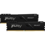 Kingston FURY Beast 32 GB DDR4-3600 (2x 16 GB) werkgeheugen Zwart, KF436C18BBK2/32, XMP 2.0