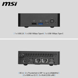 MSI Cubi NUC AI+ 3MG-003BEU barebone Zwart | Core Ultra 9 386H | Intel Graphics